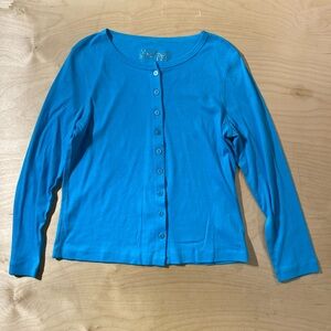 2 A Tee Blue Button-Up Cardigan PL (QK)